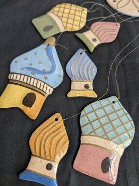 80’s Klava Handpainted Russian St. Basil’s Cathedral Ceramic Mobile Hanging